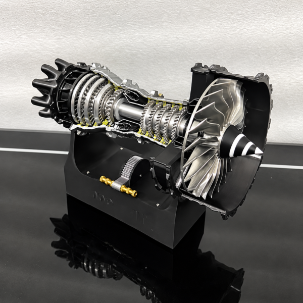 Rolls-Royce Trent 900 Model Turbofan Assembled with Speed Control - Grey Color [Size: 27x15x12 cm]