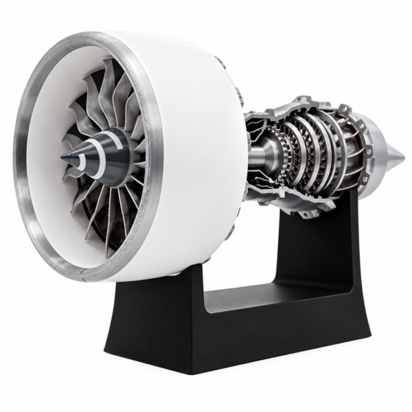 Turbofan Engine Model – Assembled with Speed Control & Red Lighting – Grey Color [Size: 23x10x13 cm]